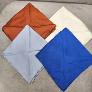 Murano Lot 4 Pocket Squares 100% Silk Twill Pastel Handrolled Scarf New $100